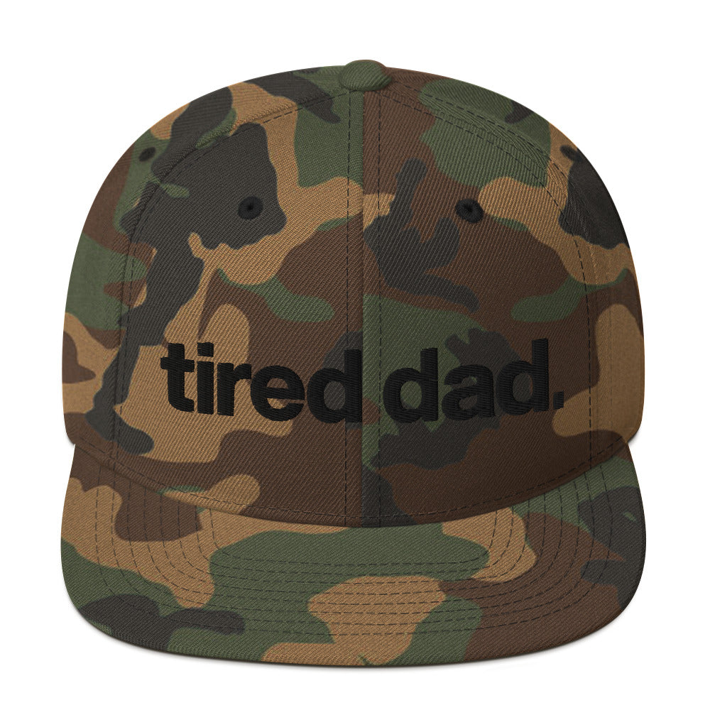 tired dad. snapback hat