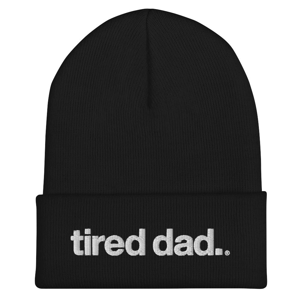tired dad. beanie