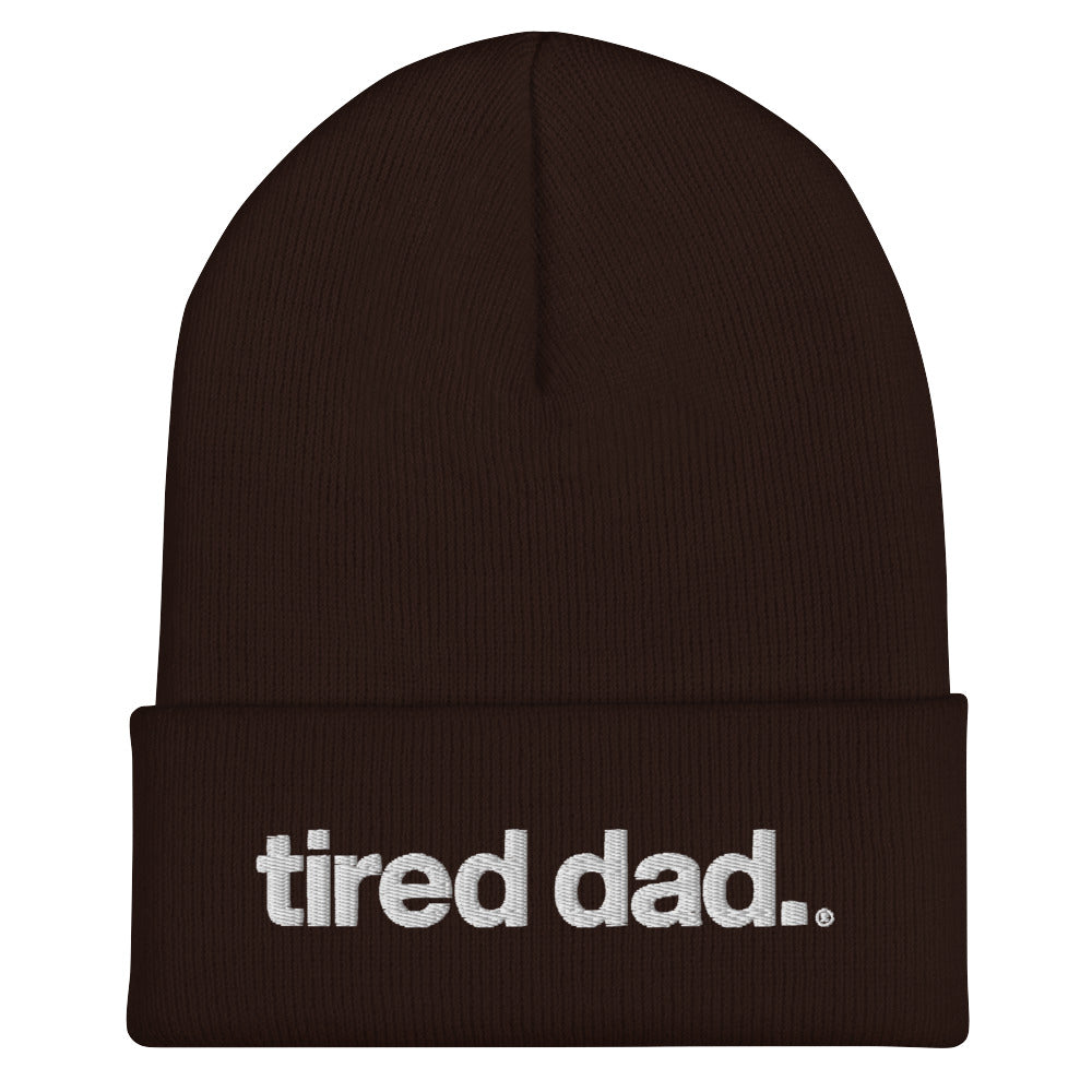 tired dad. beanie