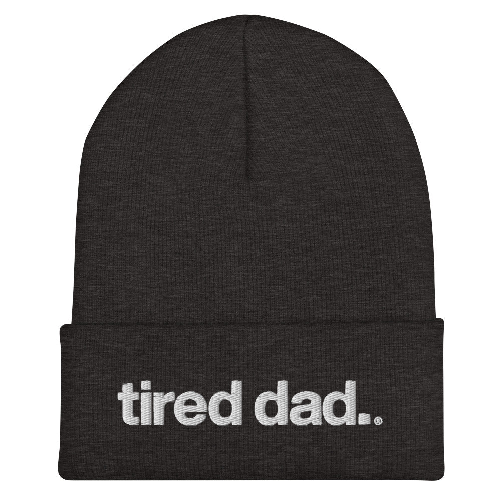 tired dad. beanie