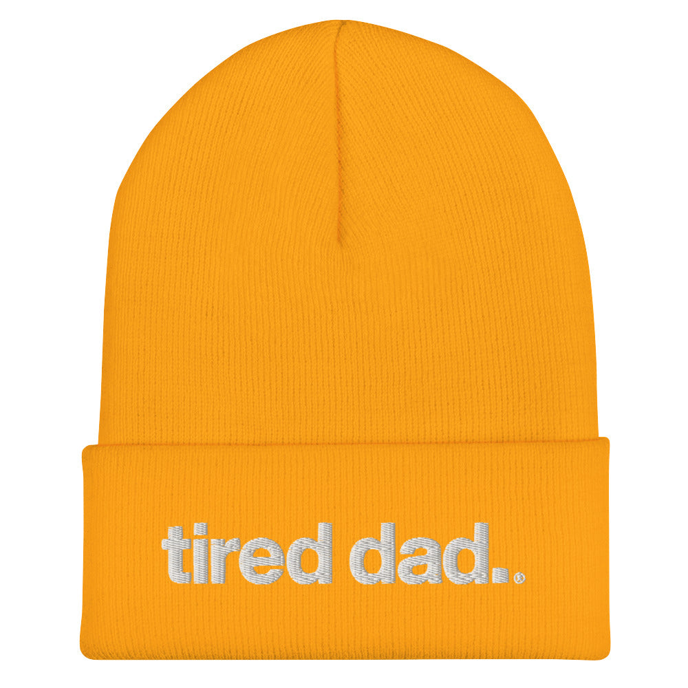 tired dad. beanie