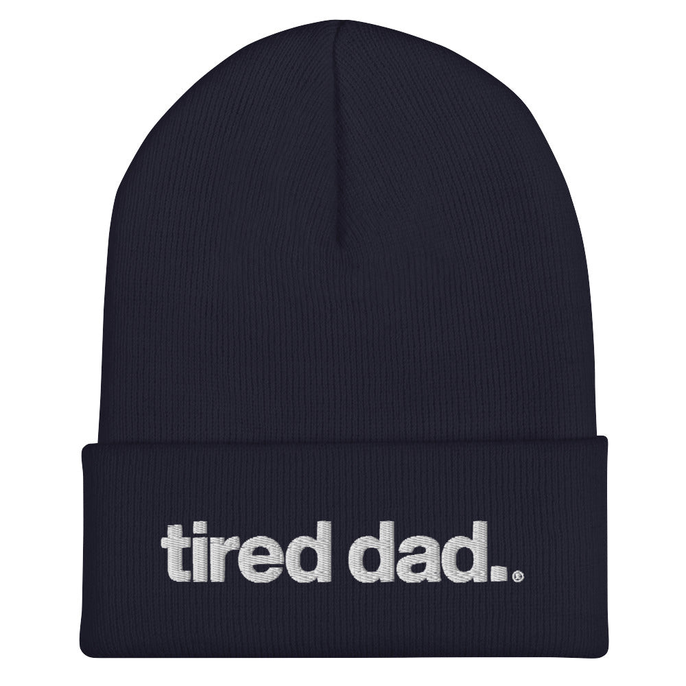 tired dad. beanie