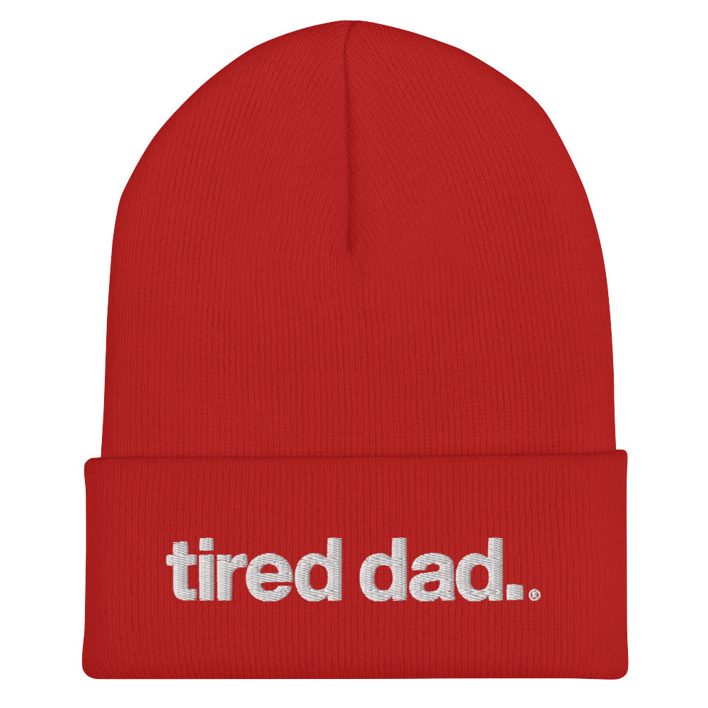 tired dad. beanie