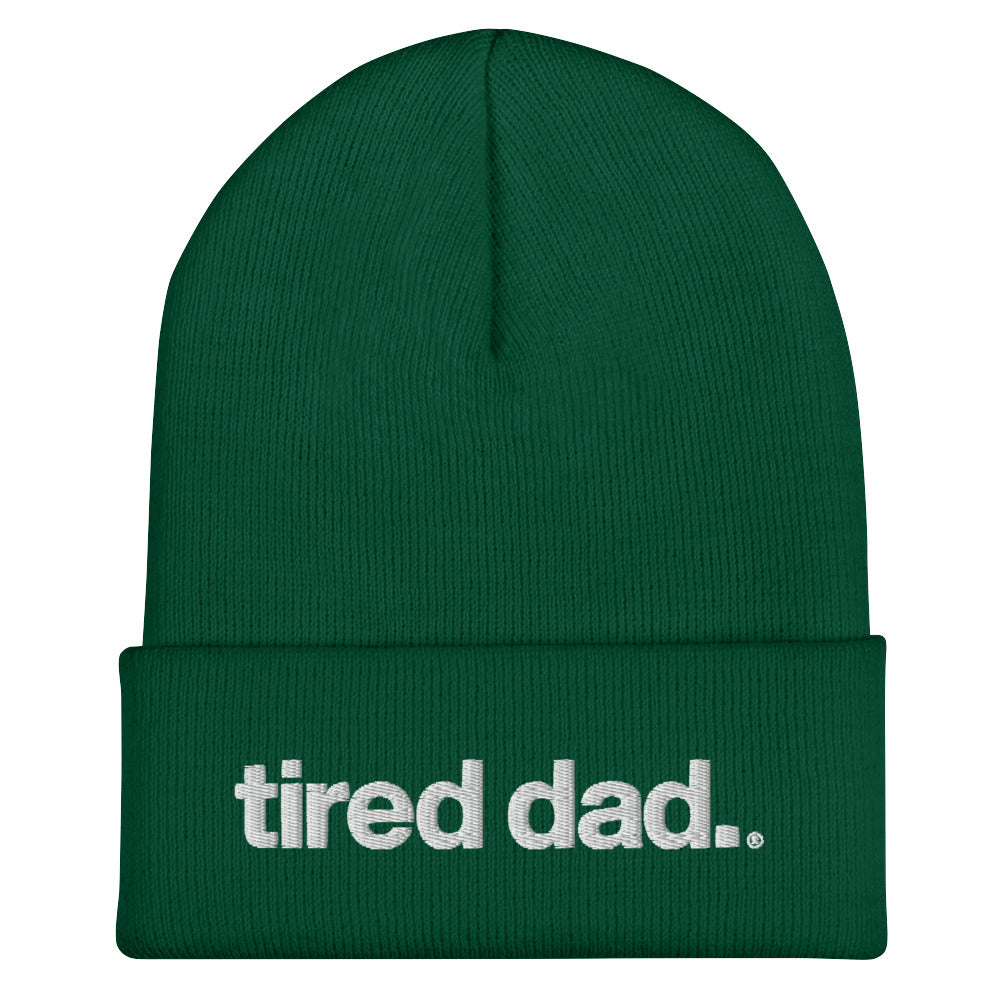 tired dad. beanie