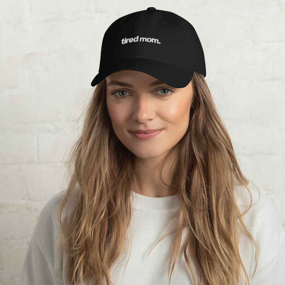 tired mom. dad hat