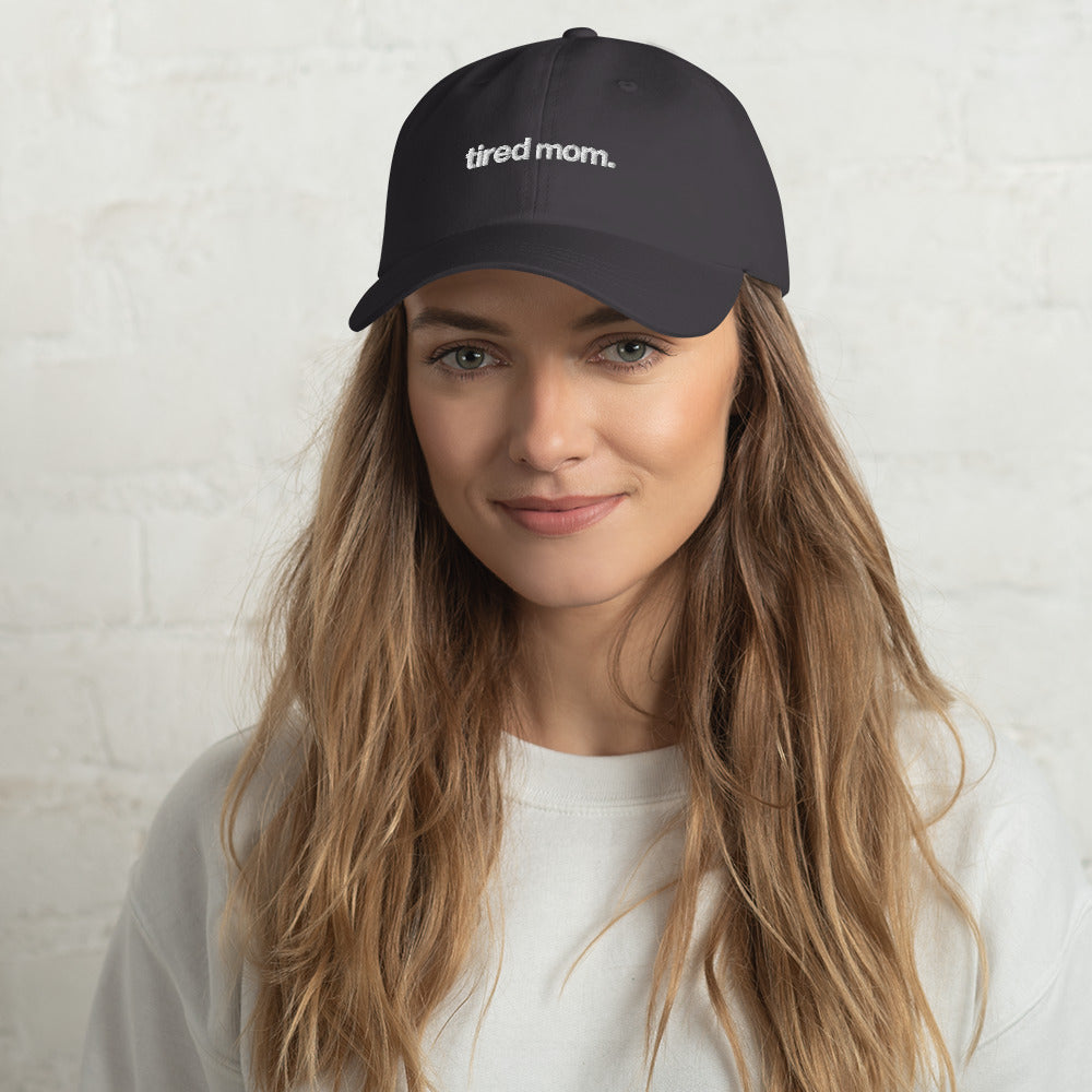 tired mom. dad hat