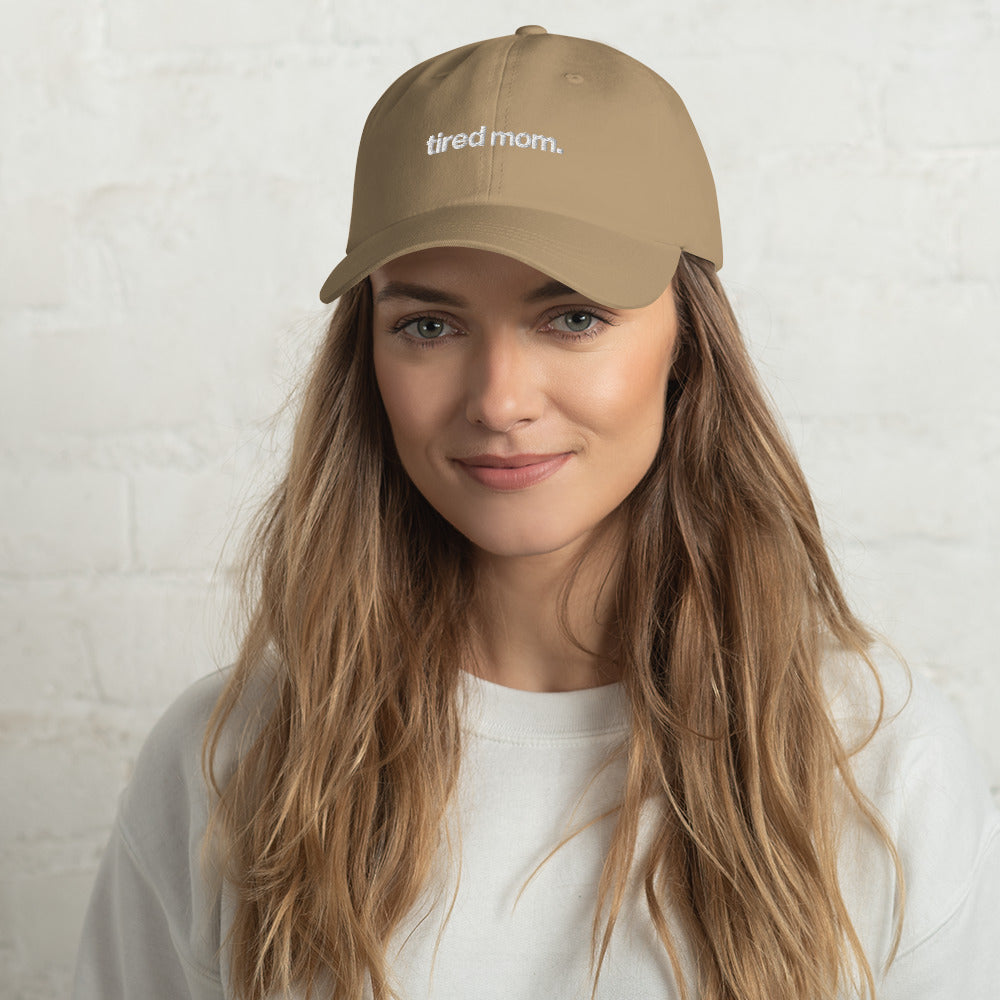 tired mom. dad hat