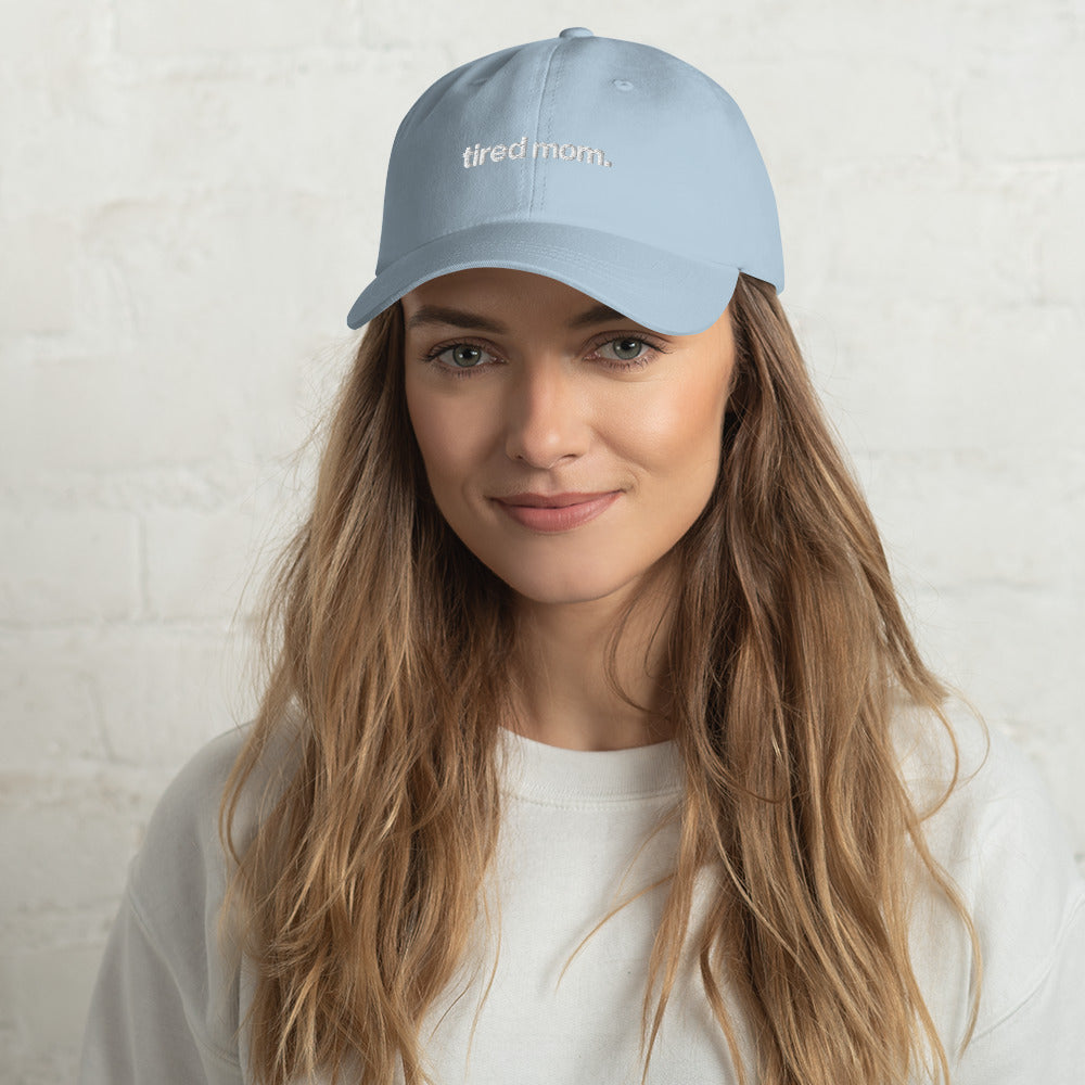 tired mom. dad hat