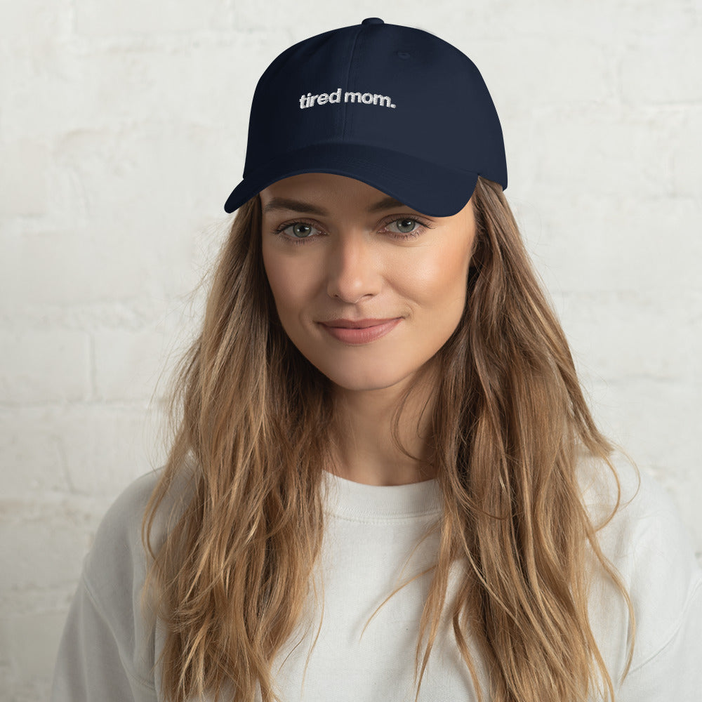tired mom. dad hat