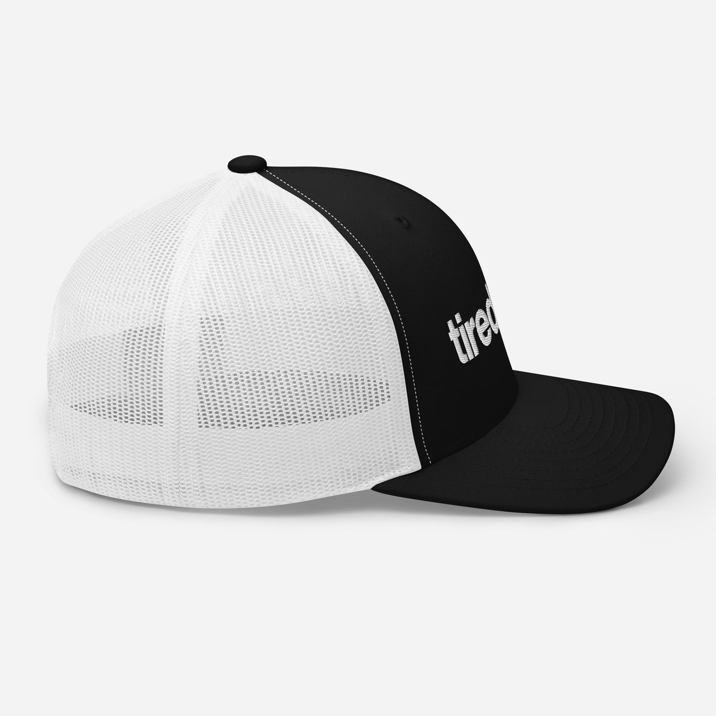 tired dad. trucker hat