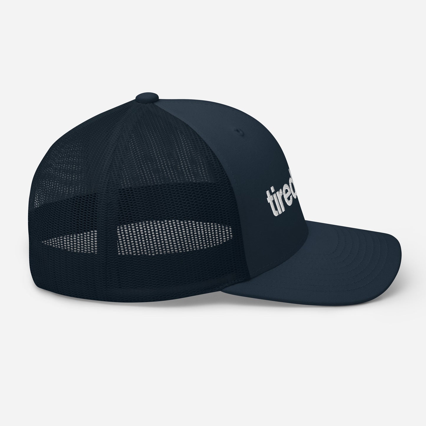 tired dad. trucker hat