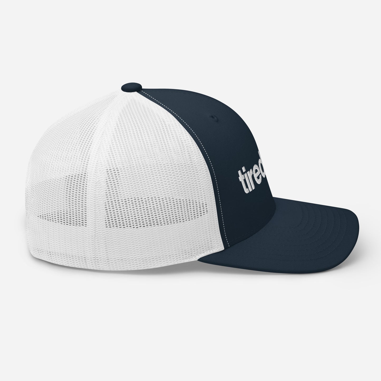 tired dad. trucker hat