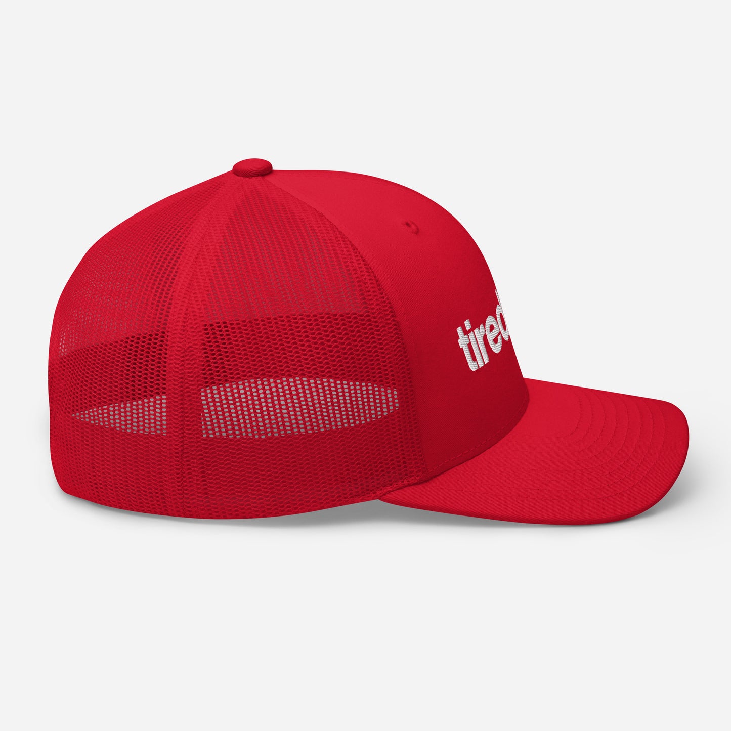 tired dad. trucker hat