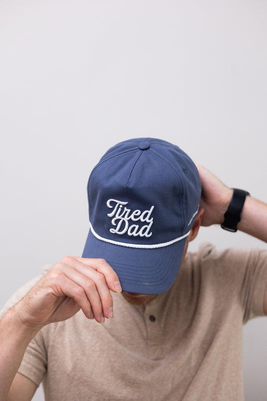 Tired Dad // Steel Blue // Unstructured Rope Snapback