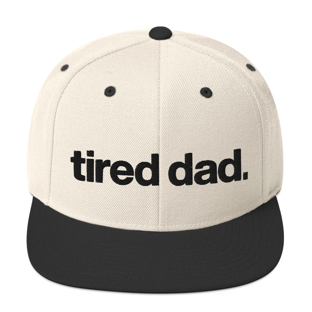 tired dad. snapback hat