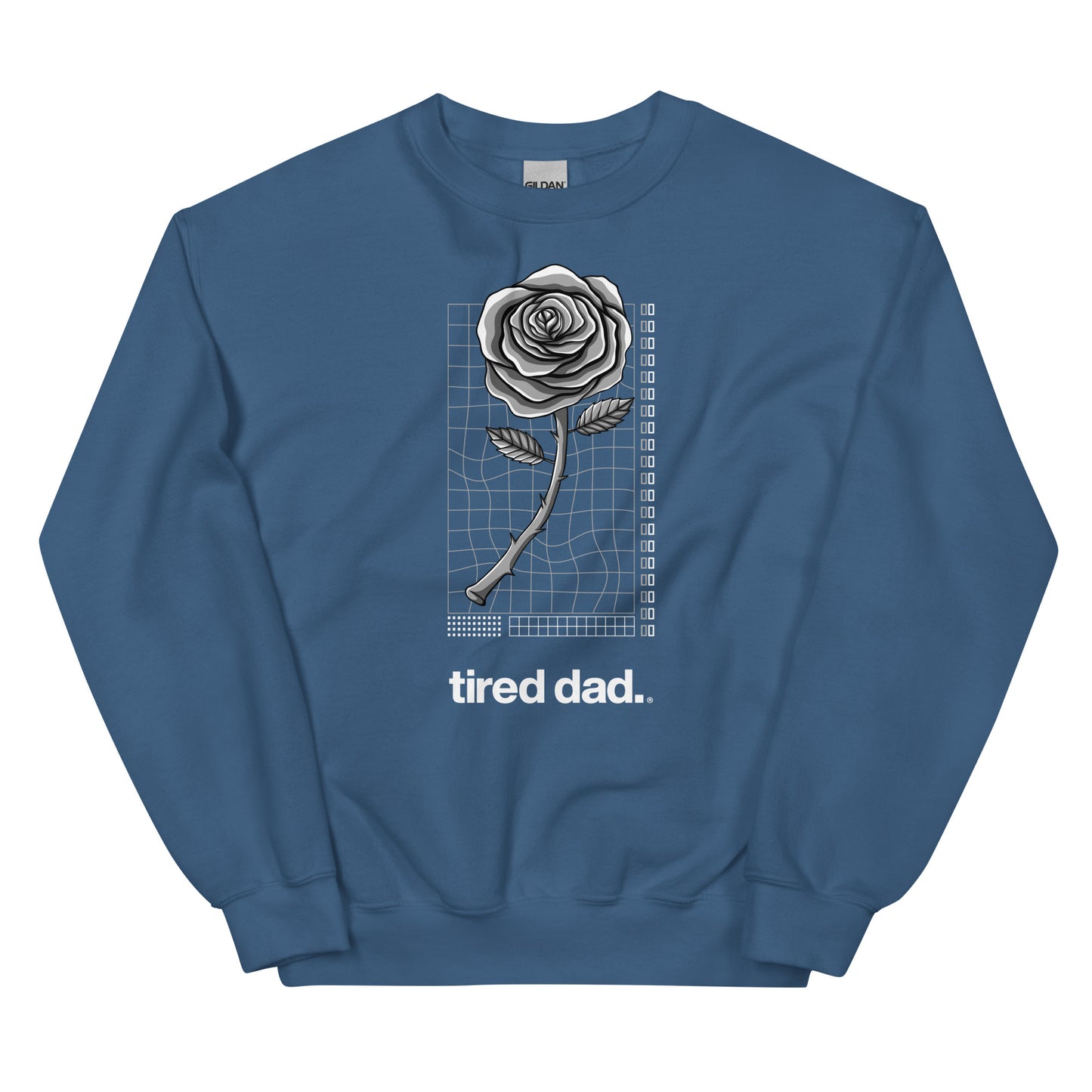 "Flowers." Tired Dad Sweatshirt