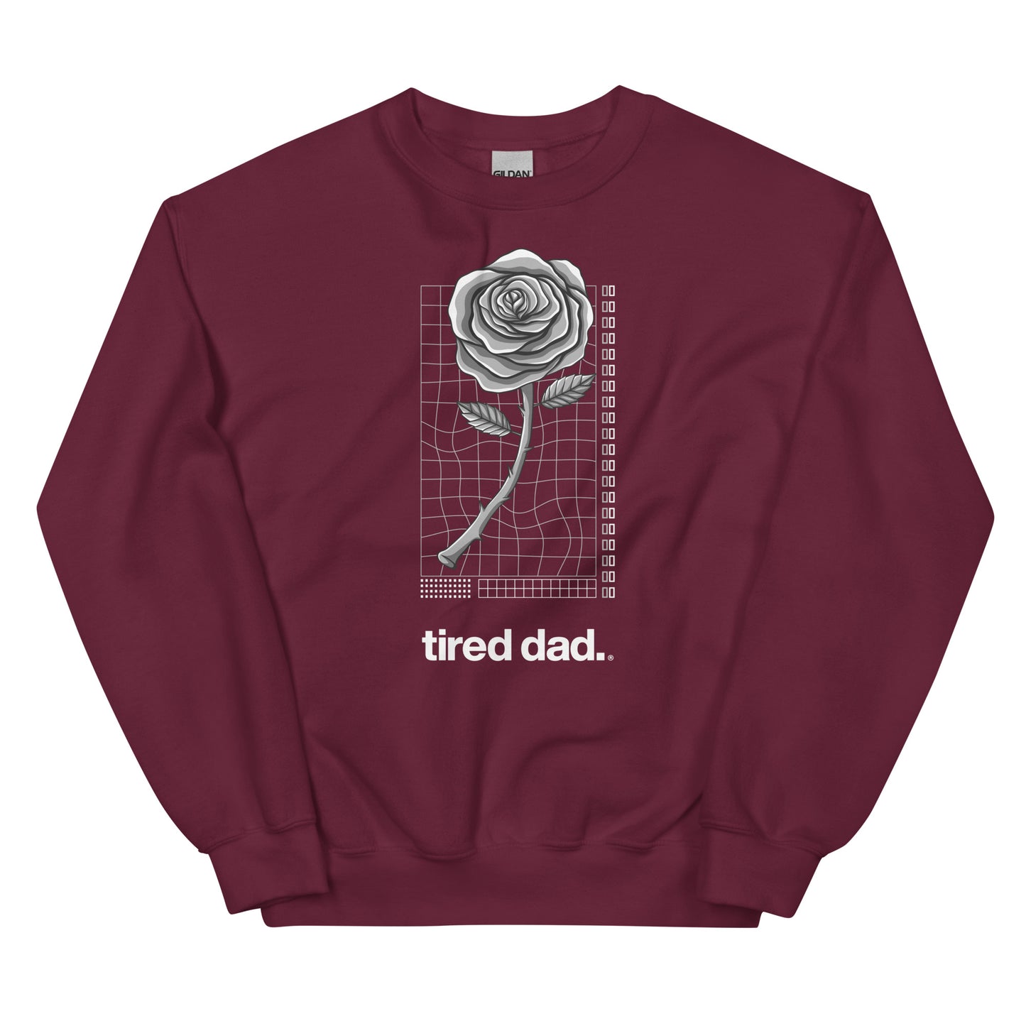 "Flowers." Tired Dad Sweatshirt