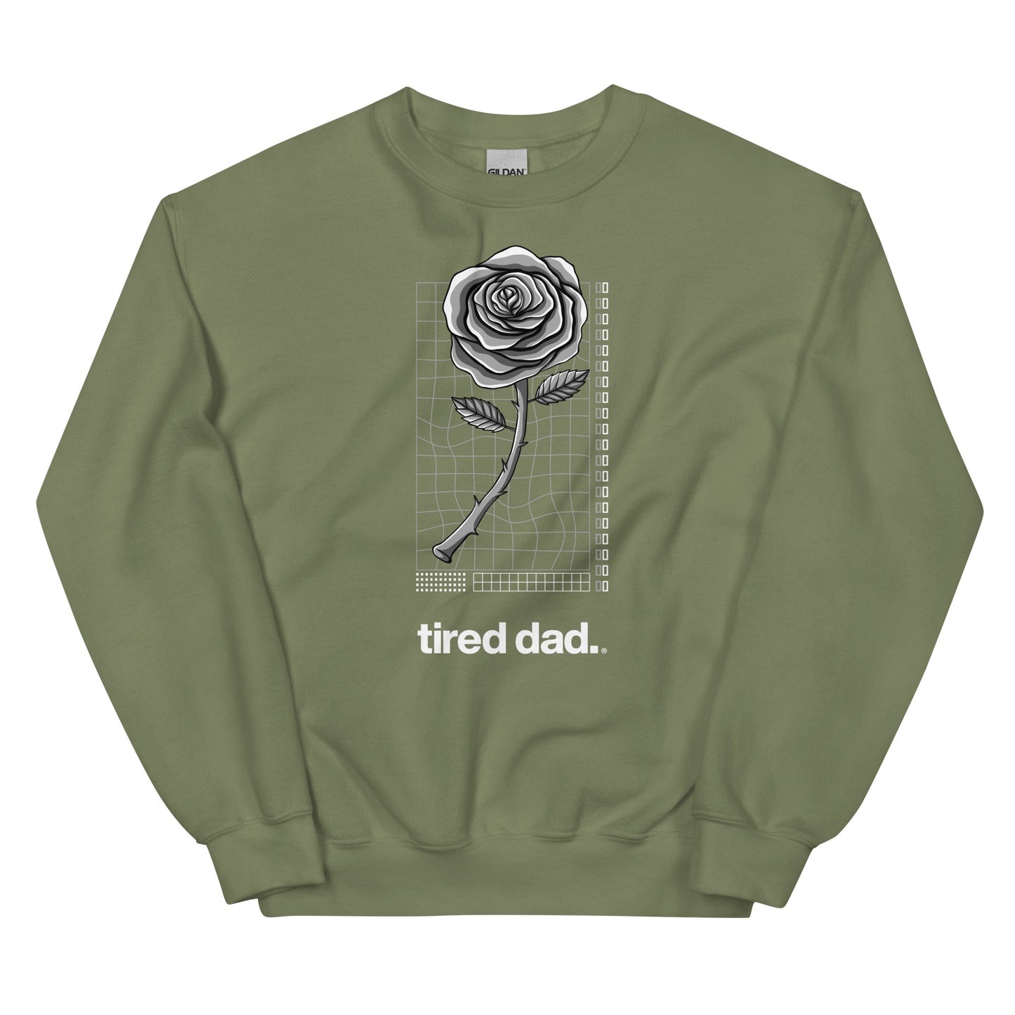 "Flowers." Tired Dad Sweatshirt