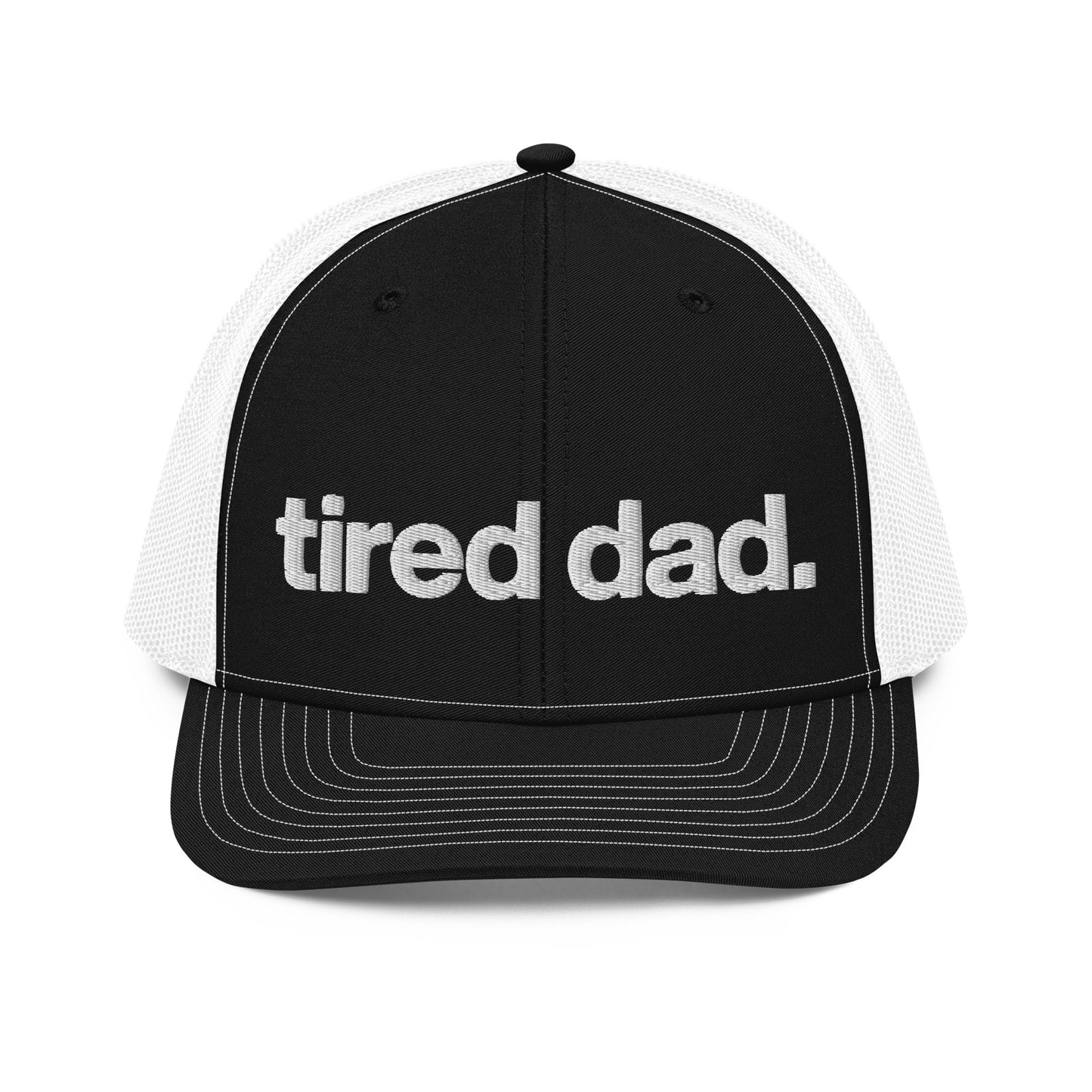 tired dad. trucker hat with 3D embroidery