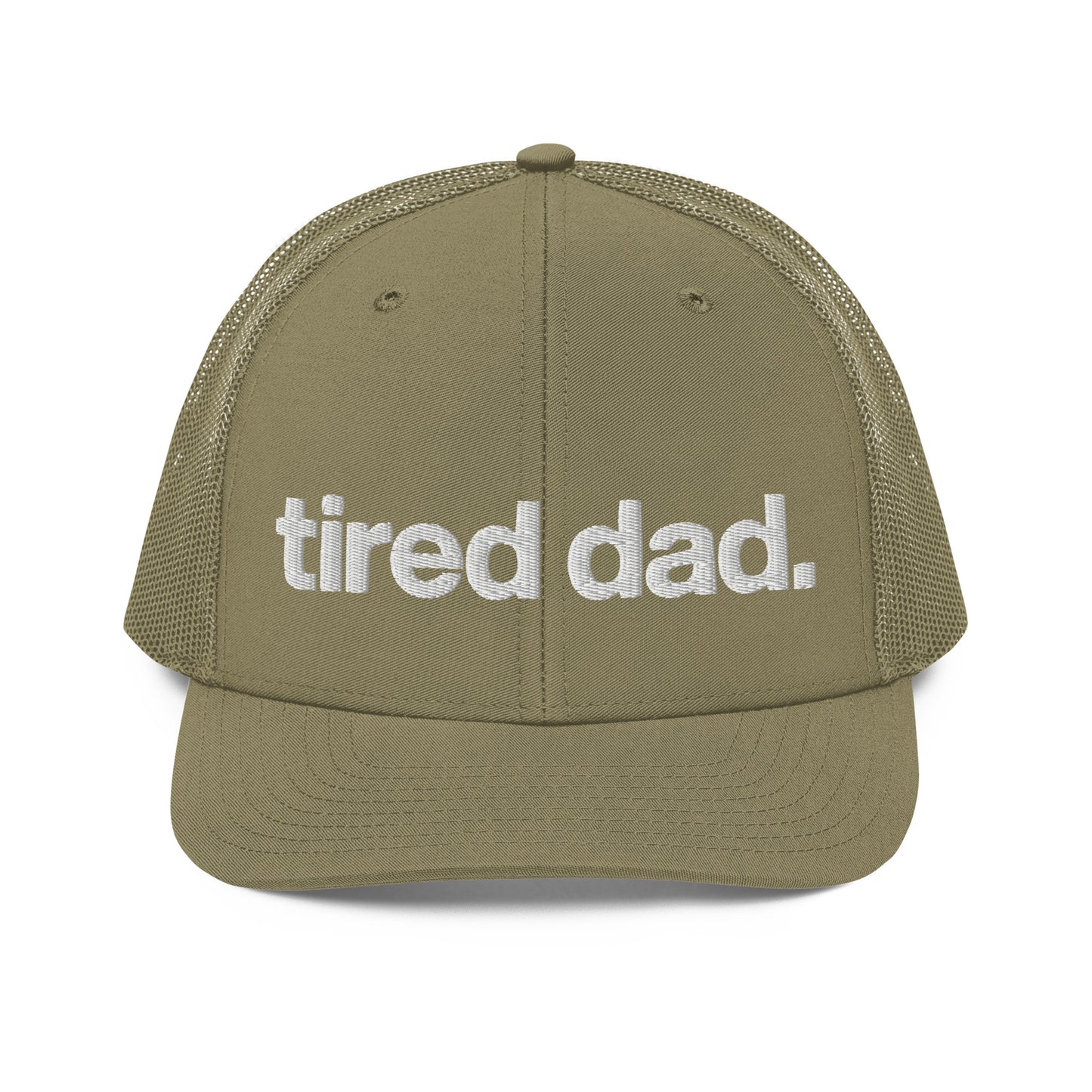tired dad. trucker hat with 3D embroidery